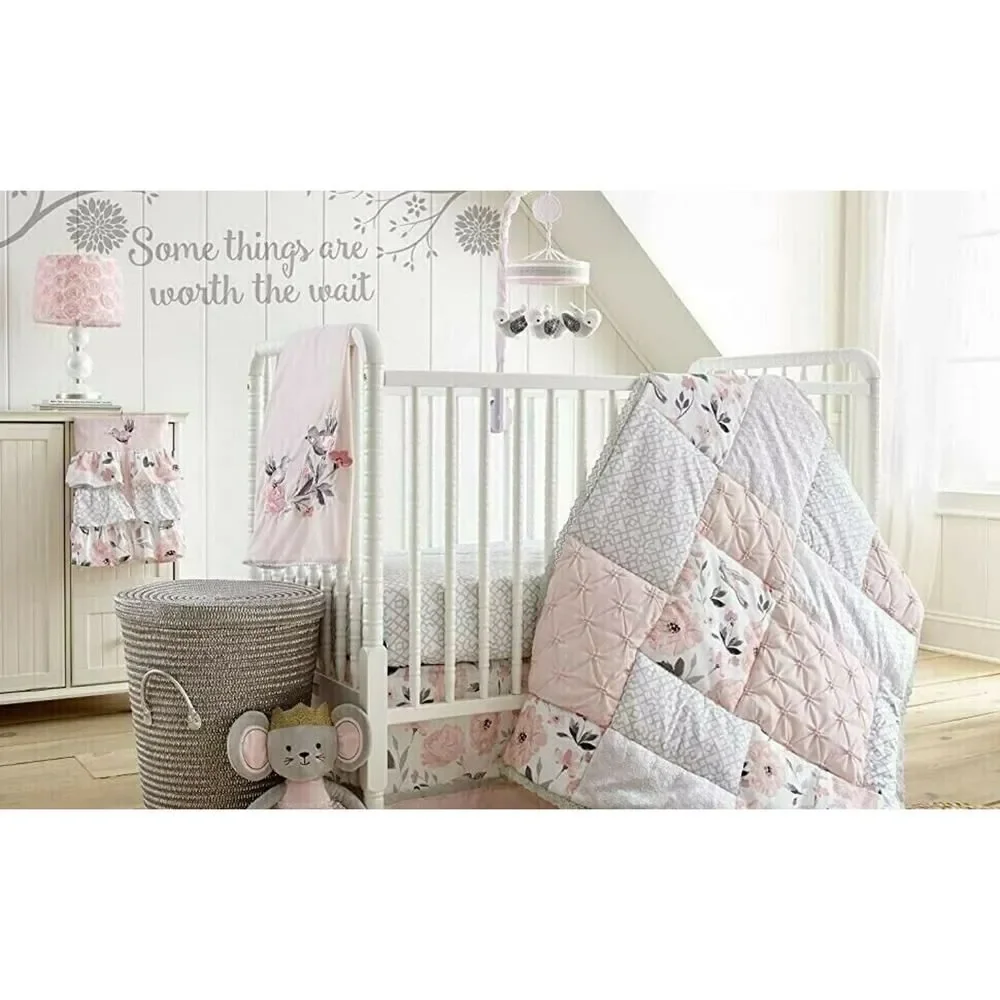 Levtex Baby Elise Crib Quilt Comforter NEW Toddler Nursery Decor Boho Sweet Pink